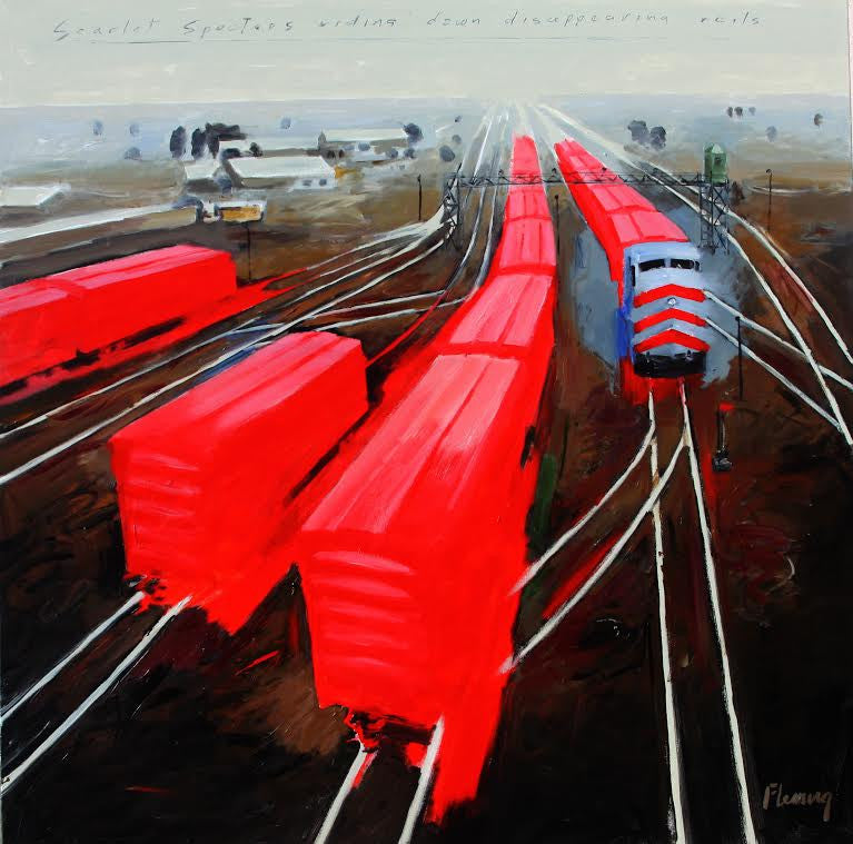 Scarlet Specters Riding Down Disappearing Rails